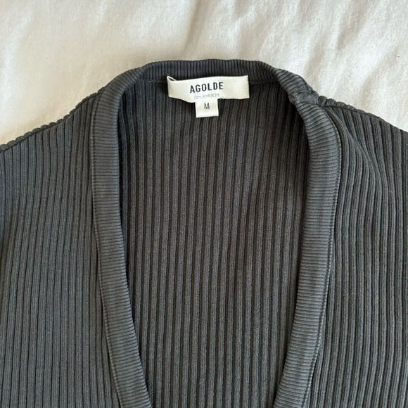 AGOLDE Deep V-Neck Long-Sleeved Bodysuit size M - Picture 3 of 11